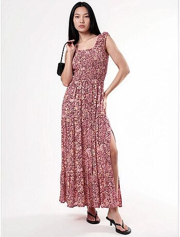 Robe longue à imprimé paisley et col carré busem
