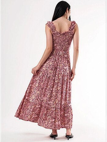 Robe longue à imprimé paisley et col carré busem