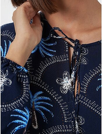 Robe longue à imprimé tropical et fermeture boutonnée bdart