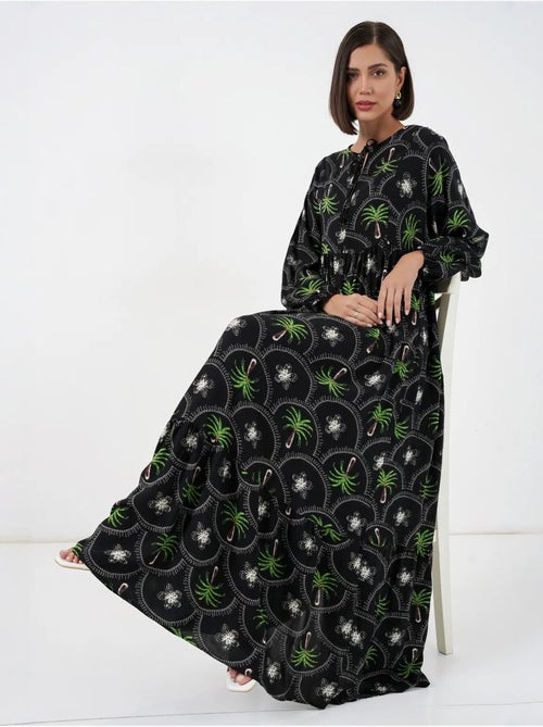 Robe longue à imprimé tropical et fermeture boutonnée bdart - Kiabi Robe longue à imprimé tropical et fermeture boutonnée bdart - Kiabi