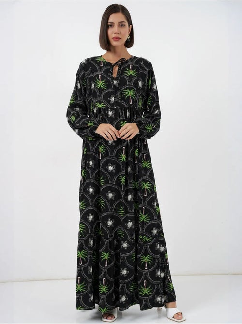 Robe longue à imprimé tropical et fermeture boutonnée bdart - Kiabi Robe longue à imprimé tropical et fermeture boutonnée bdart - Kiabi