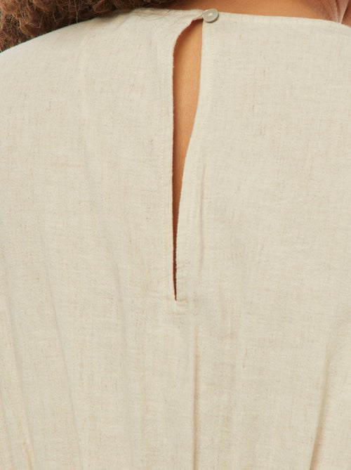 Robe longue à manches courtes et base à étage - Kiabi