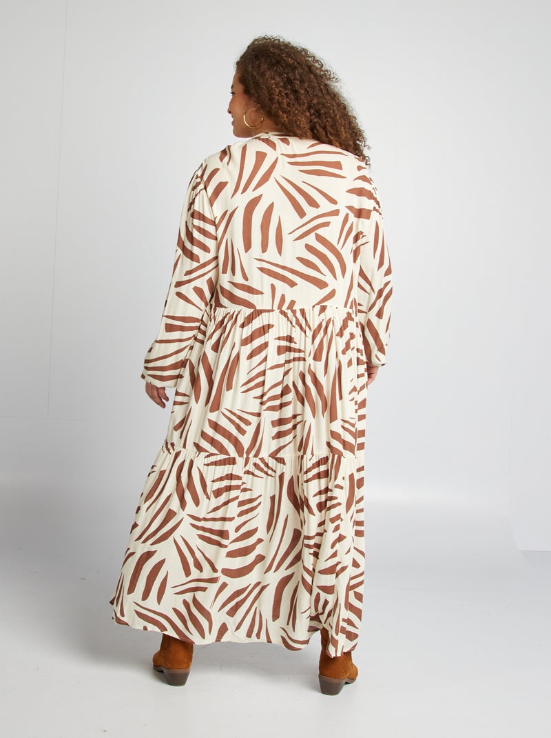 Robe longue à motif Beige - Kiabi