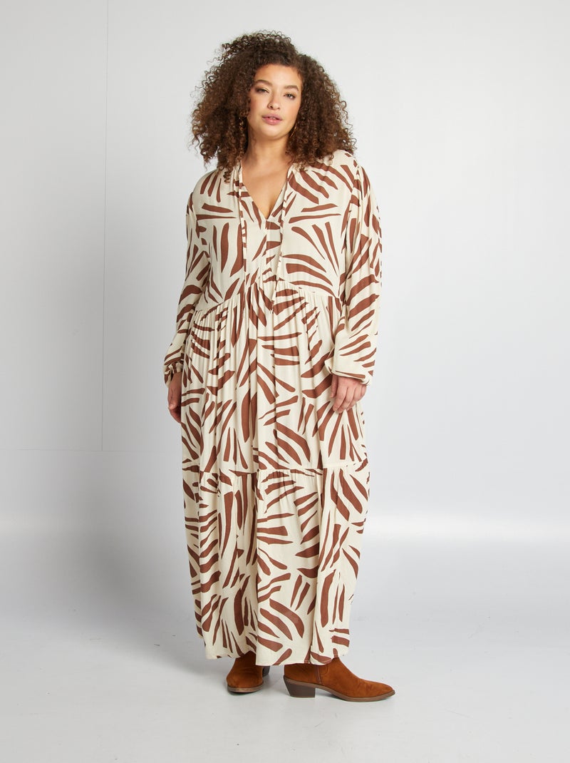 Robe longue à motif Beige - Kiabi