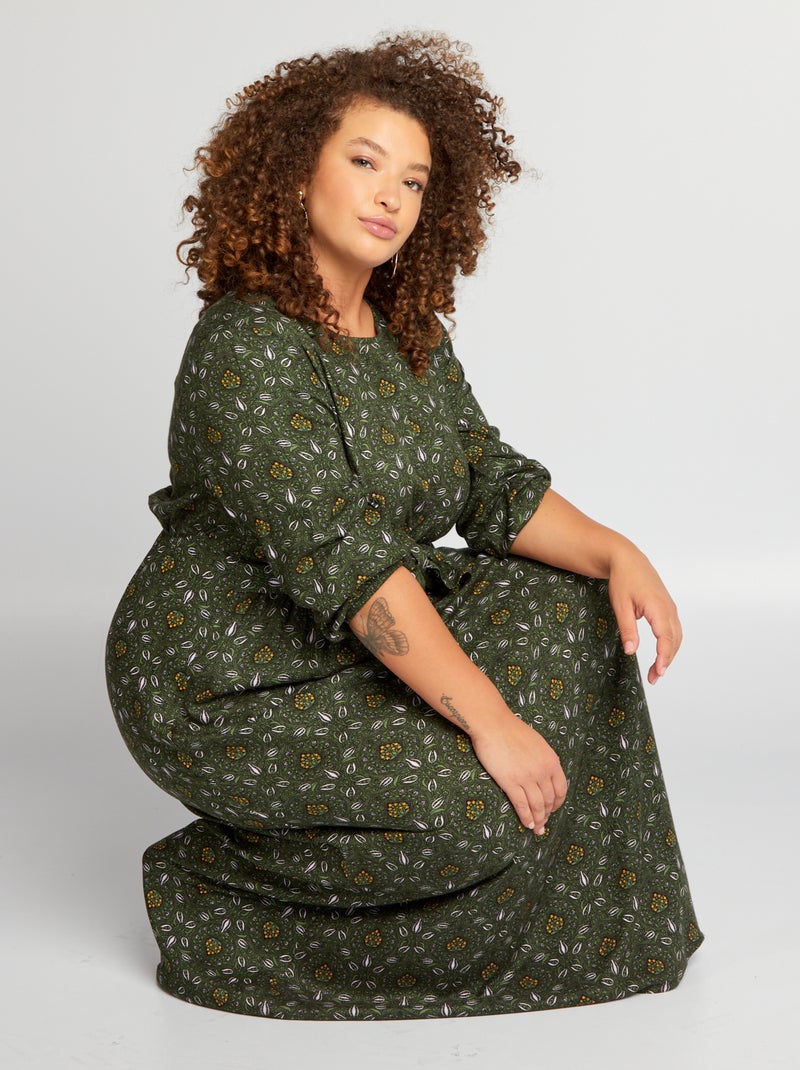 Robe longue à motif Vert - Kiabi
