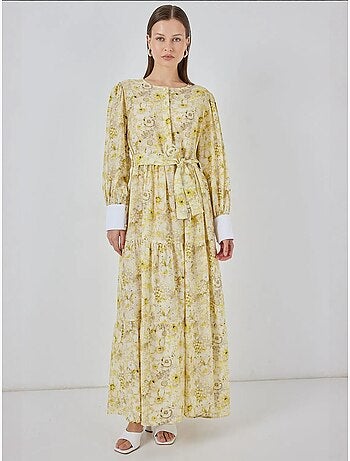 Robe longue à motifs avec fermeture boutonnée bdart
