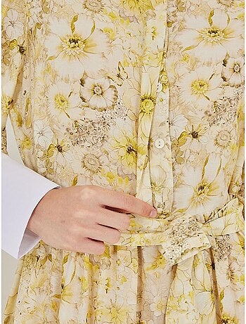 Robe longue à motifs avec fermeture boutonnée bdart