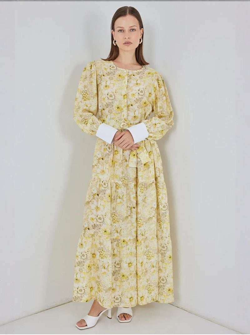 Robe longue à motifs avec fermeture boutonnée bdart Ambre - Kiabi
