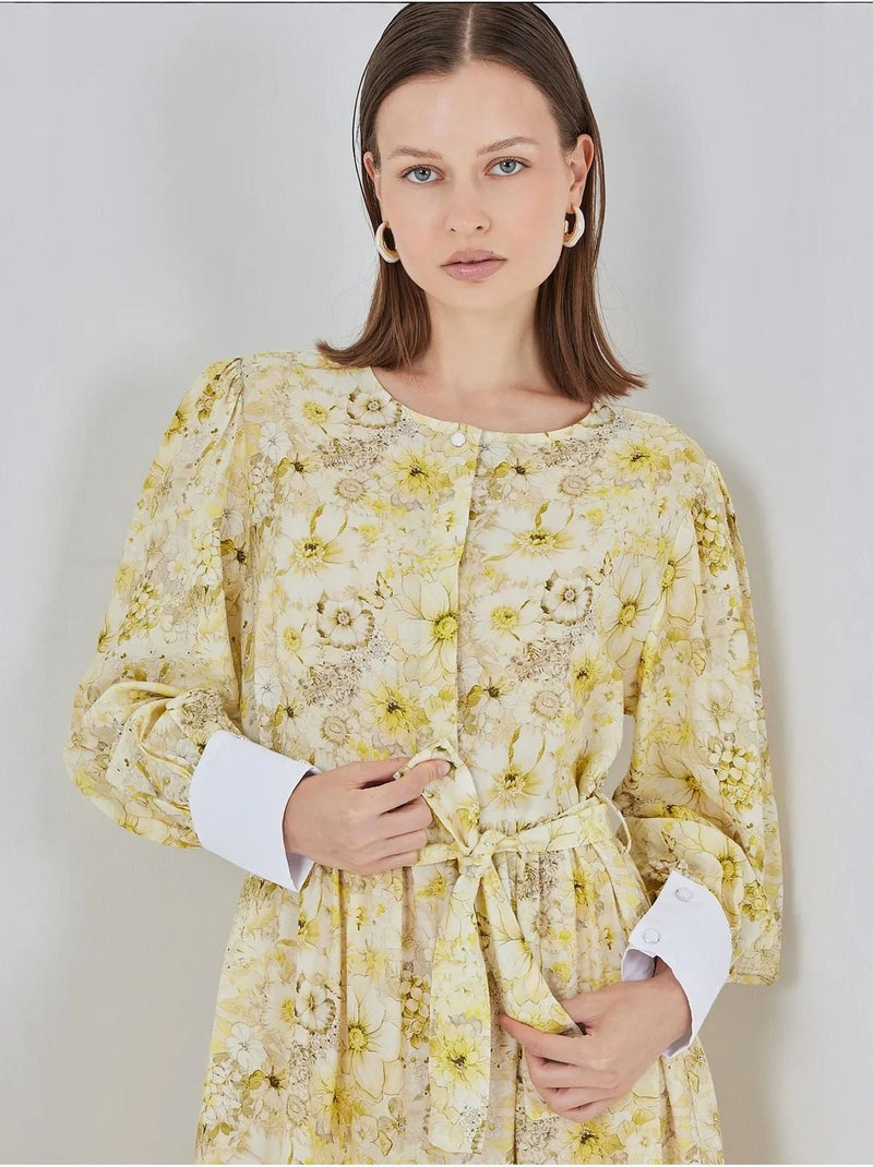 Robe longue à motifs avec fermeture boutonnée bdart Ambre - Kiabi