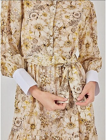 Robe longue à motifs avec fermeture boutonnée bdart