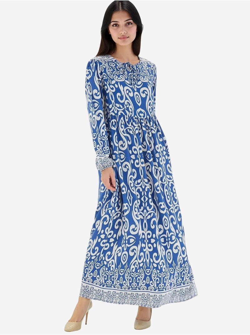 Robe longue à motifs bdart Bleu cobalt - Kiabi