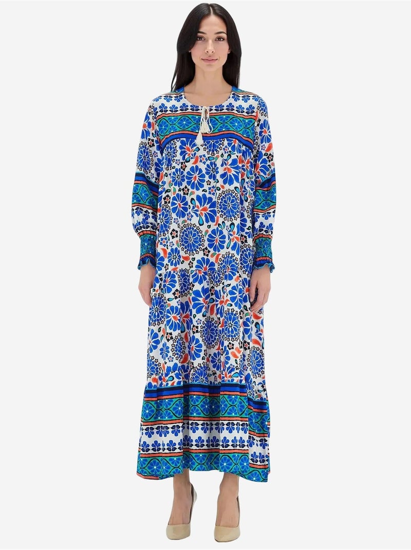 Robe longue à motifs bdart Bleu saphir - Kiabi