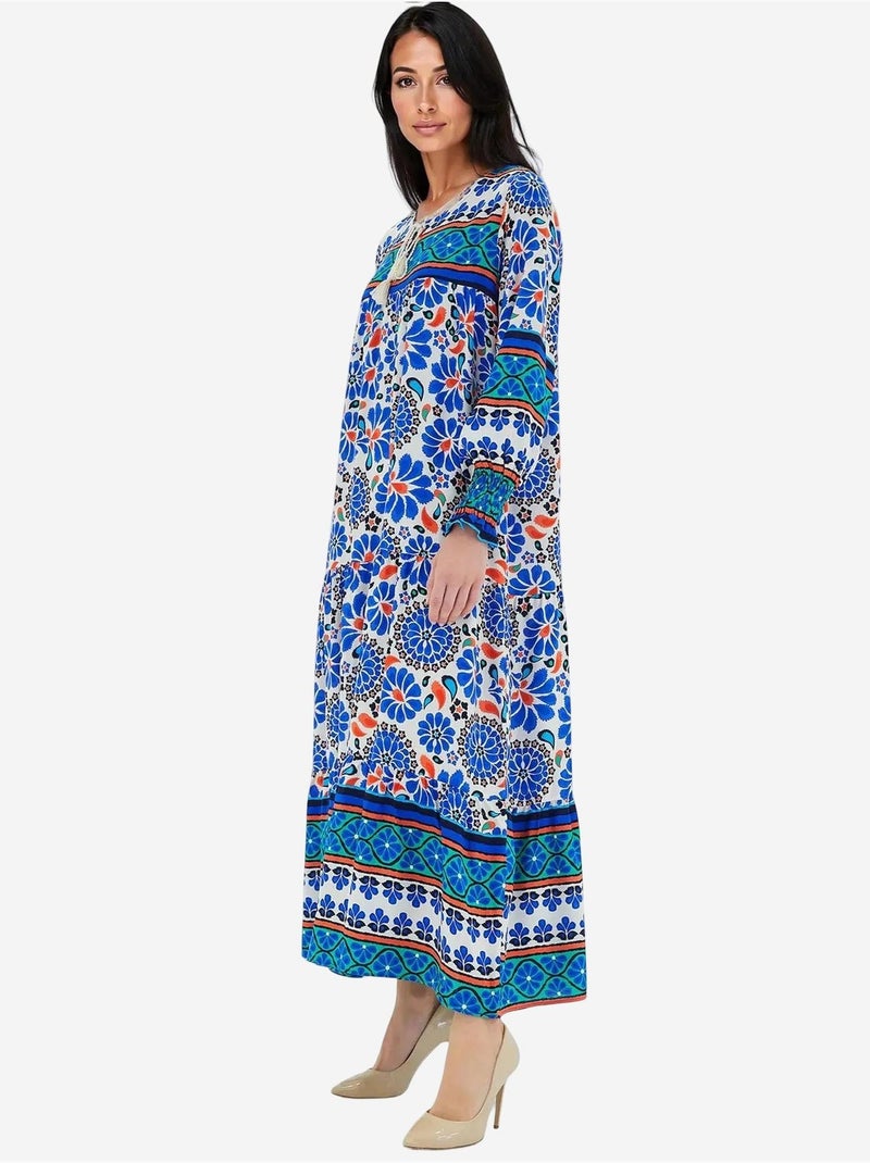 Robe longue à motifs bdart Bleu saphir - Kiabi
