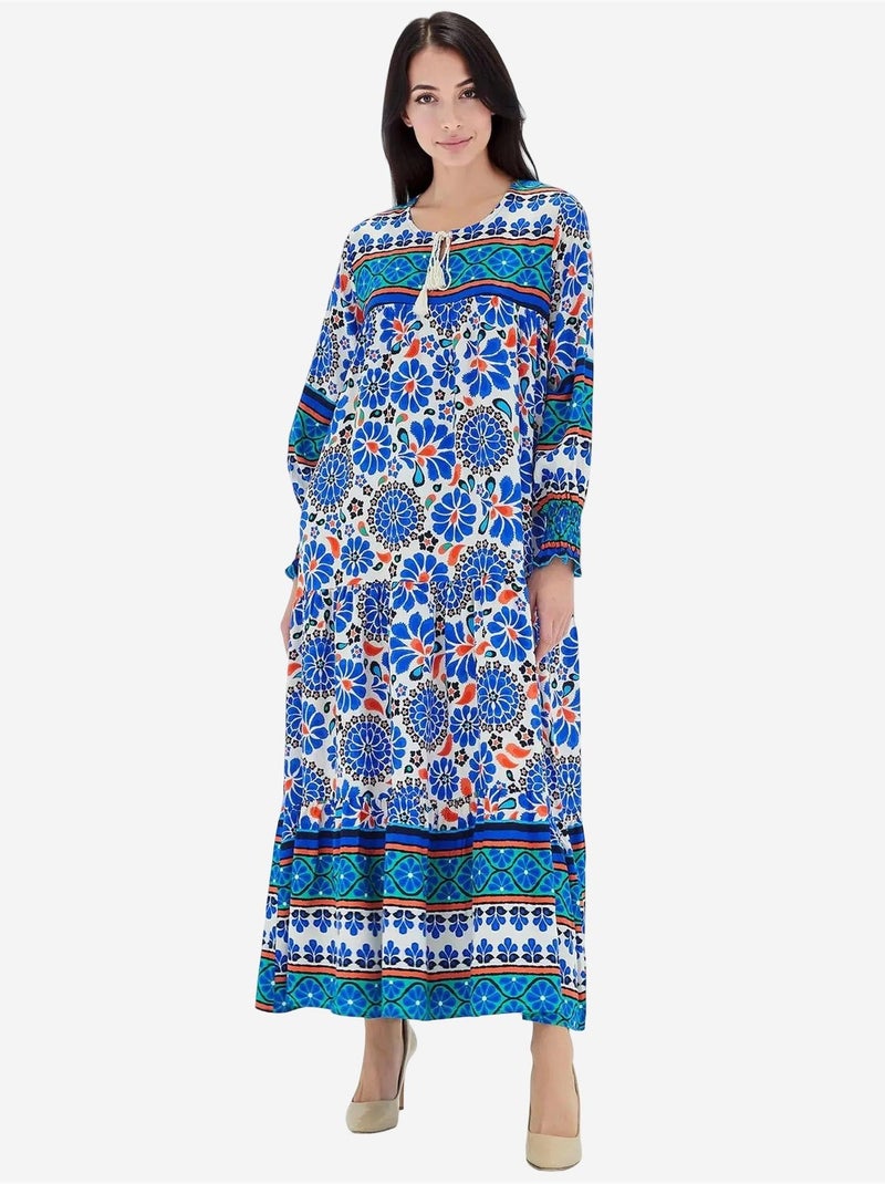 Robe longue à motifs bdart Bleu saphir - Kiabi