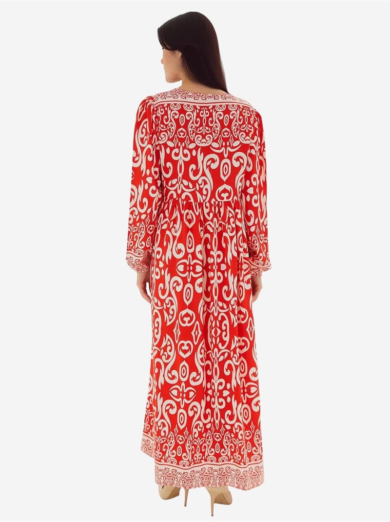 Robe longue à motifs bdart Rouge - Kiabi