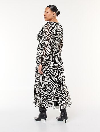 Robe longue à motifs et à manches longues