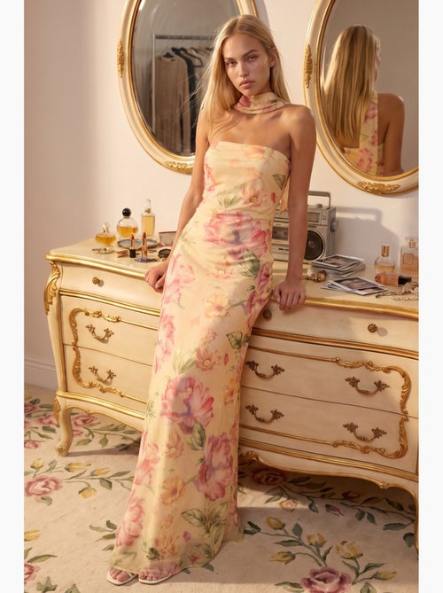 Robe longue à motifs sans bretelles hiccup - Kiabi
