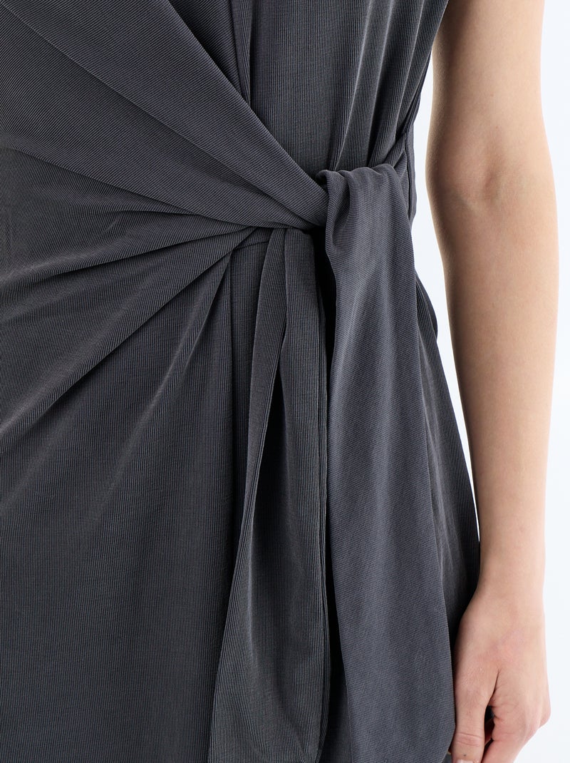 Robe longue à nouer Noir - Kiabi