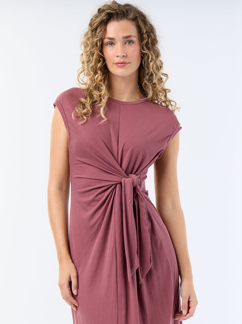 Robe longue à nouer Rose - Kiabi