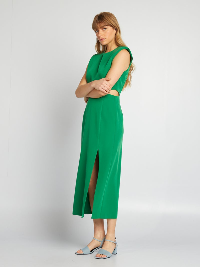 Robe longue à ouvertures vert - Kiabi