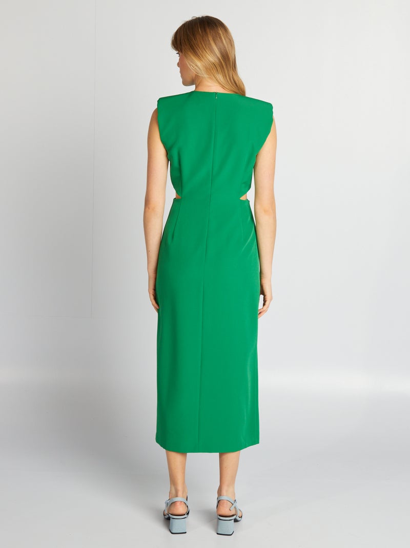 Robe longue à ouvertures vert - Kiabi