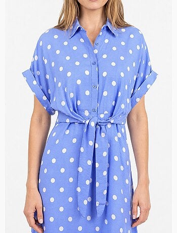 Robe longue à pois, manches courtes - AFIBEL