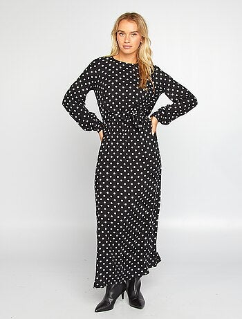 Robe longue à pois