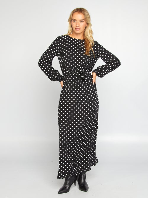 Robe longue à pois - Kiabi