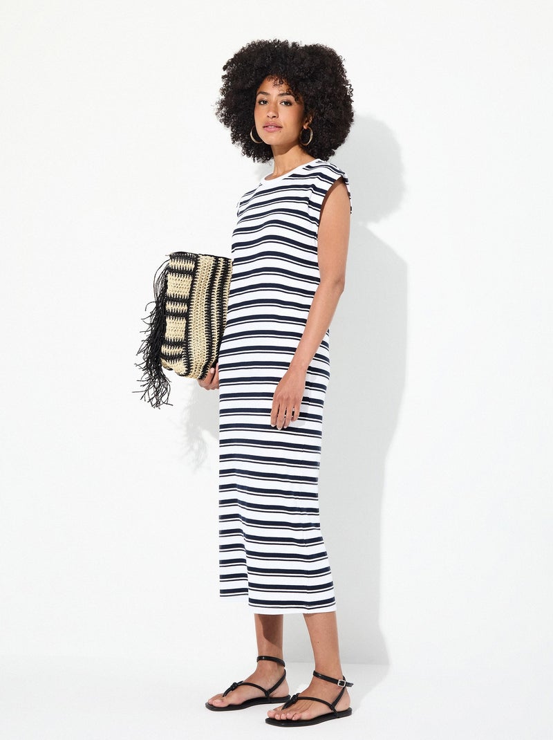 Robe longue à rayures MO Fashion Blanc - Kiabi