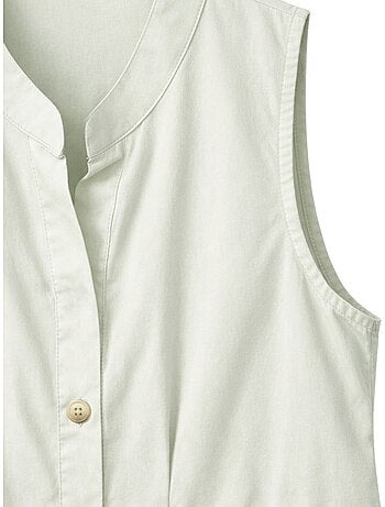 Robe longue à volants et col boutonné mixray