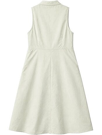 Robe longue à volants et col boutonné mixray