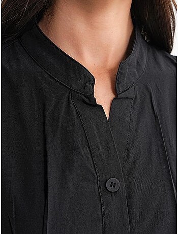 Robe longue à volants et col boutonné mixray