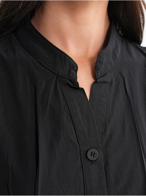 Robe longue à volants et col boutonné mixray - Kiabi