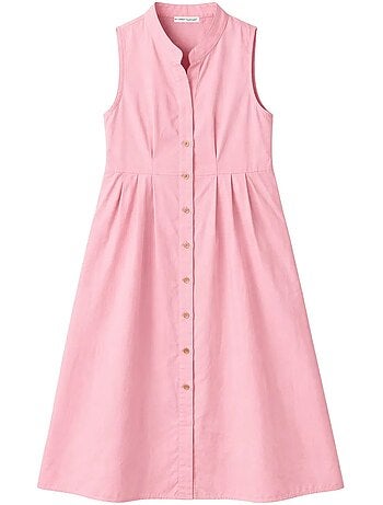 Robe longue à volants et col boutonné mixray