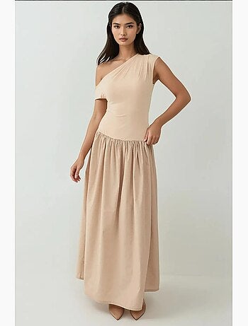 Robe longue ajustée à col asymétrique hiccup
