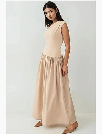 Robe longue ajustée à col asymétrique hiccup