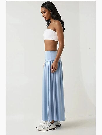 Robe longue ajustée sans bretelles en jersey hiccup