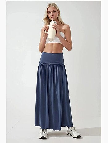 Robe longue ajustée sans bretelles en jersey hiccup