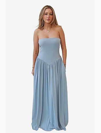 Robe longue ajustée sans bretelles hiccup