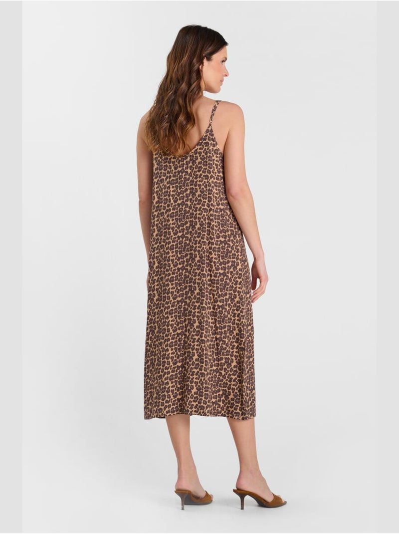 Robe longue ANATOLE droite 'Le Temps Des Cerises' Marron - Kiabi
