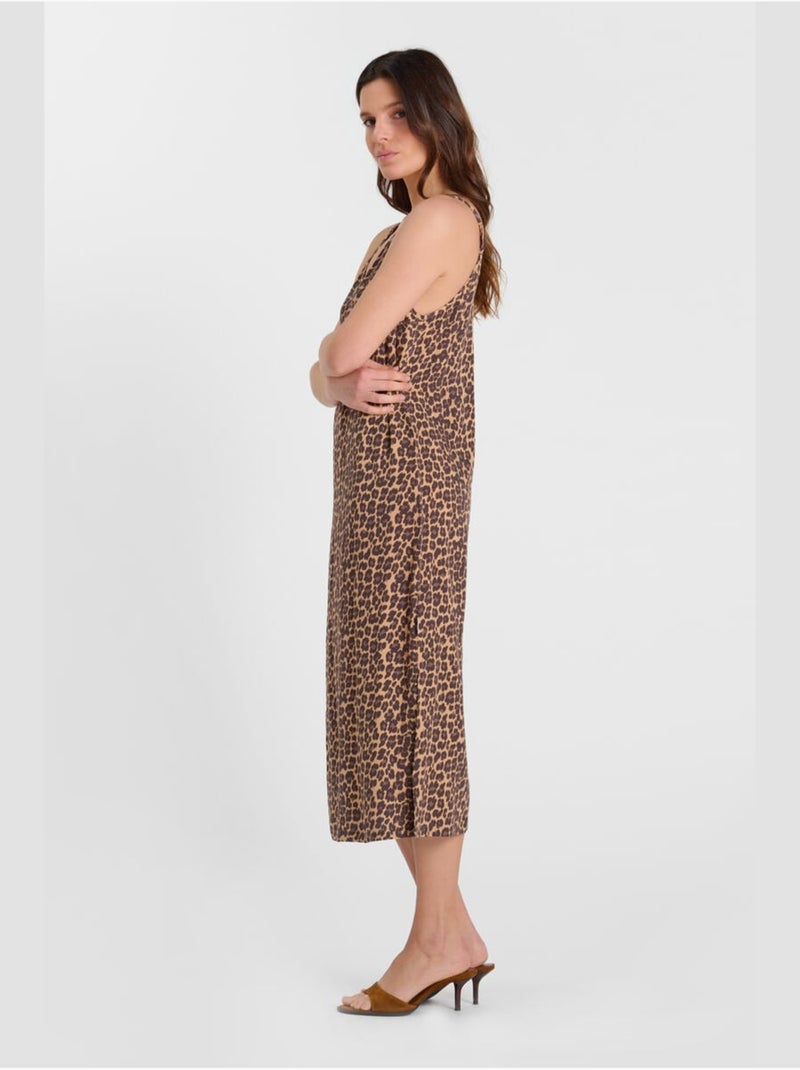 Robe longue ANATOLE droite 'Le Temps Des Cerises' Marron - Kiabi