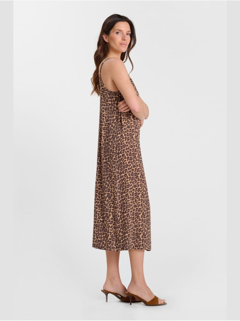 Robe longue ANATOLE droite 'Le Temps Des Cerises' Marron - Kiabi