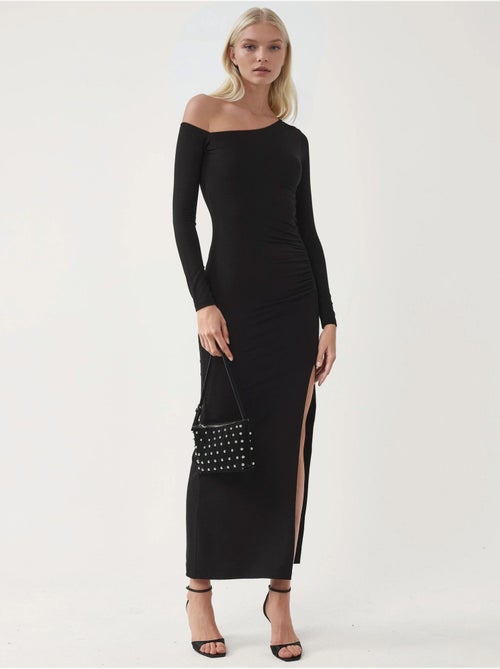 Robe longue asymétrique à col et volants busem - Kiabi Robe longue asymétrique à col et volants busem - Kiabi