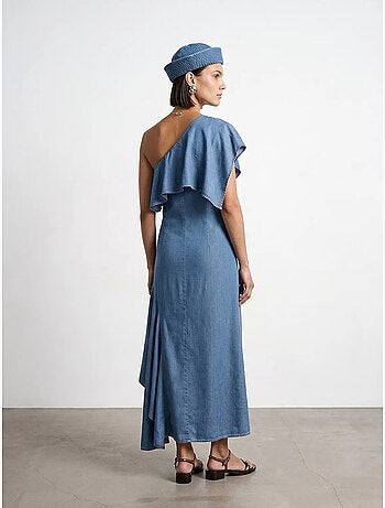 Robe longue asymétrique à une manche dilvin