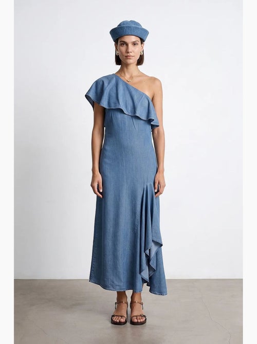 Robe longue asymétrique à une manche dilvin - Kiabi Robe longue asymétrique à une manche dilvin - Kiabi