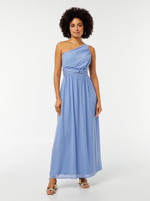 Robe longue asymétrique avec effet drapé à l'avant - Kiabi