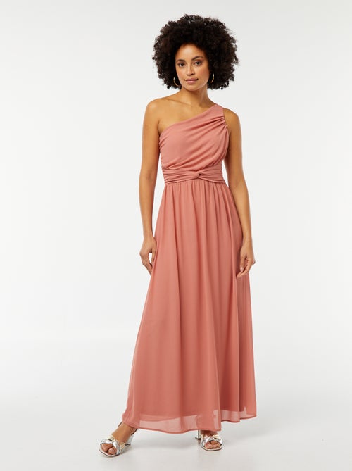 Robe longue asymétrique avec effet drapé à l'avant - Kiabi