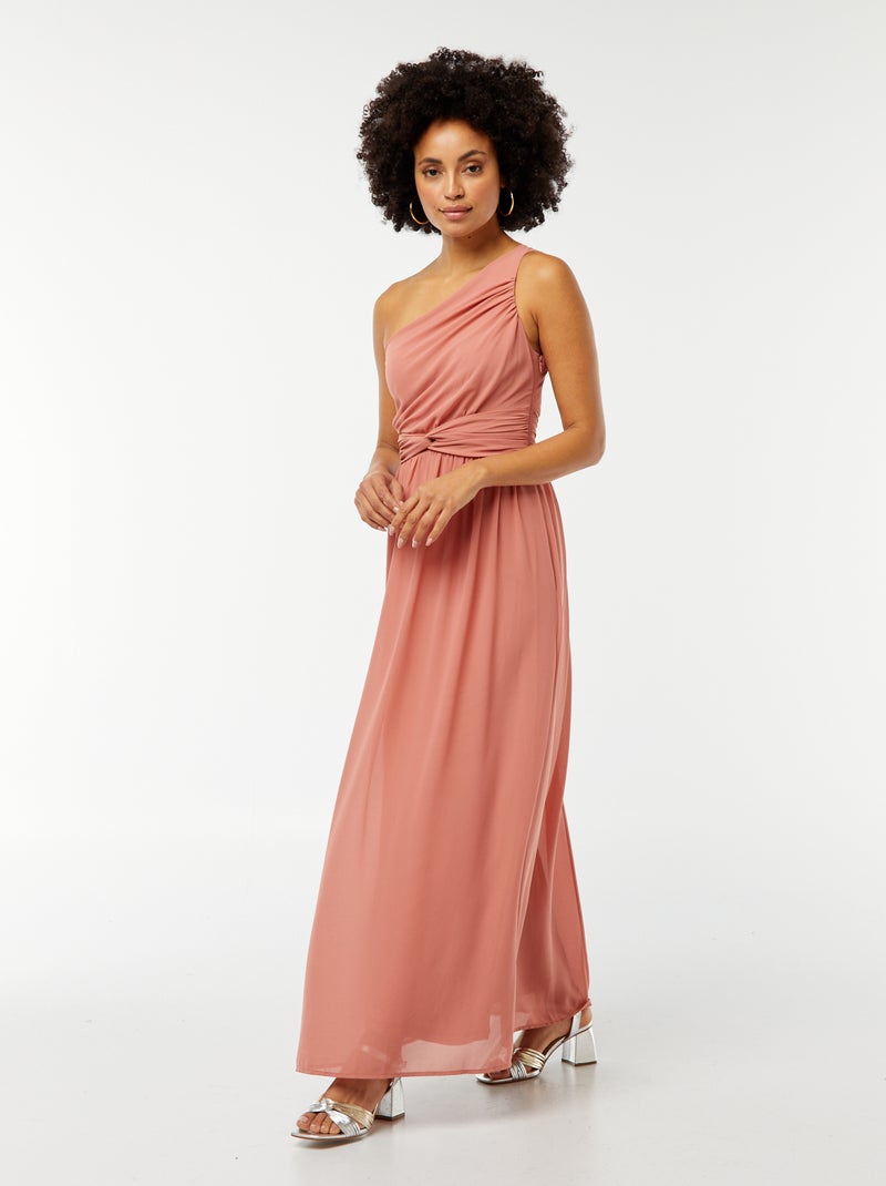 Robe longue asymétrique avec effet drapé à l'avant ROSE - Kiabi
