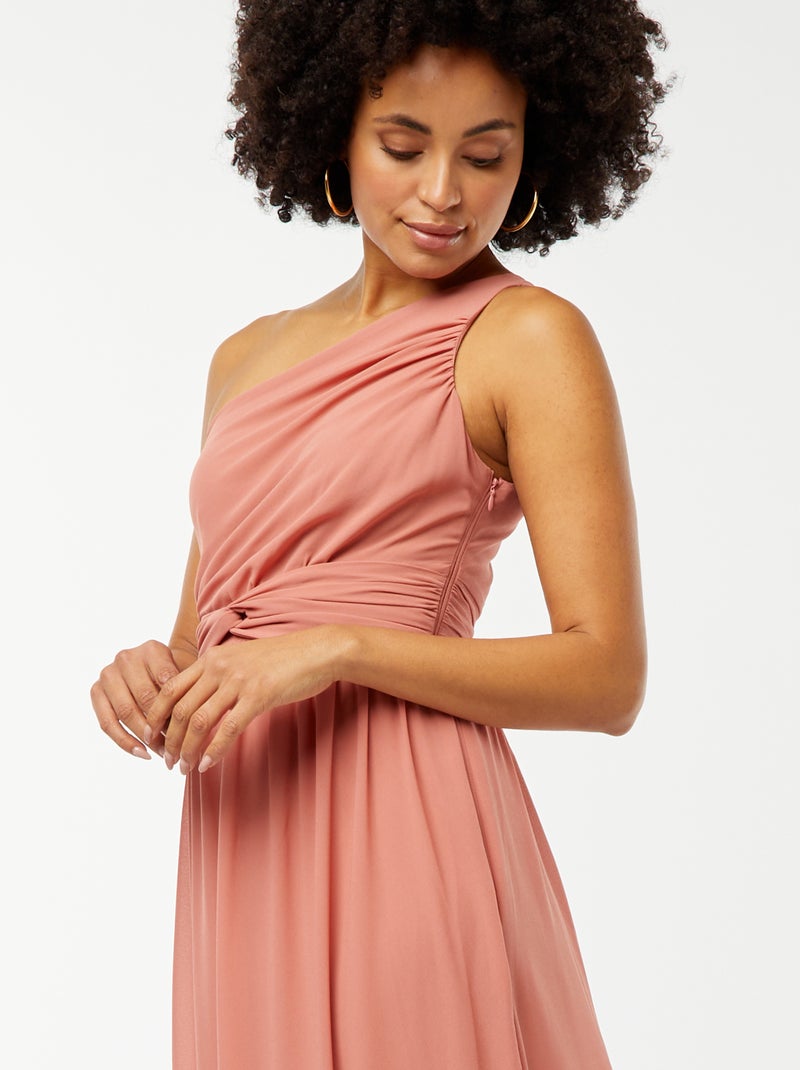 Robe longue asymétrique avec effet drapé à l'avant ROSE - Kiabi