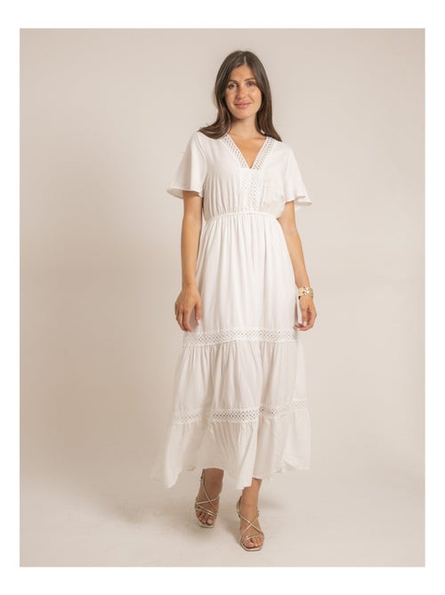 Robe longue avec broderies IREANE - Kiabi